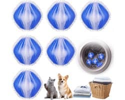 Pluisballen - Wasmachine Huisdierhaarverwijderaar - Herbruikbaar - Wasmachine Pluisballen - Wasmachine Haarverzamelaar - Pluisverwijderaar - Huisdierhaar Wasballen - Wasmachine Pluisballenverzamelaar voor Kleding en Beddengoed - Blauw - 6 stuks — afbeelding 1