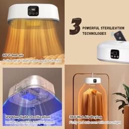 Compacte reisdroger - met UV-desinfectie en timer - Mini droger — thumbnail 5