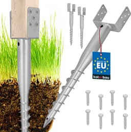 Kotarbau - Stalen Grondankerset - 141x720 MM - Smeedbaar - Zilver — thumbnail 1