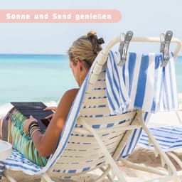 Wasknijpers 16 stuks, grote handdoekklemmen voor strandstoelen, roestvrijstalen klemmen voor handdoeken — thumbnail 5
