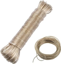 Waslijn met stalen kern - Scheurvaste lijn - Kleding drogen - Extra sterk draagvermogen - 20 meter - Goud — thumbnail 1