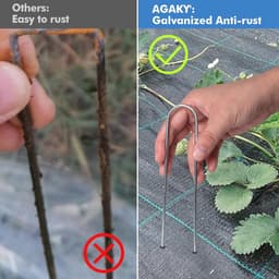 50 Grondankers U-vormige bodemanker voor Tuin en Camping - Verzinkt Staal, Anti-Roest, Ideaal voor Onkruiddoek en Hekken — thumbnail 2