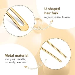 2 stuks U-vormige metalen haarspelden, Franse haarclip voor opgestoken kapsels — thumbnail 5