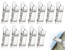 Set van 12 Metalen Klemmen - Kleerhangers Clips voor Foto's, Snacks en Knutselen - Sterke Krokodillenklemmen — thumbnail 1