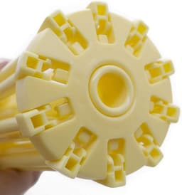 Opvouwbare pastadroger, pastadroger met 10 stangen, compact, eenvoudig op te bergen, snelle installatie, geel — thumbnail 3