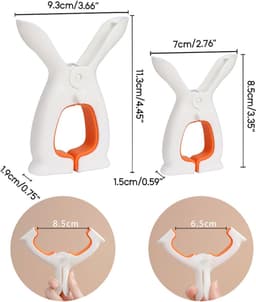 Set van 4 - Handdoekclips voor strandstoelen - Kledingclips - Windbestendige kledingclips voor balkon - Stevige clips - 2 grote en 2 kleine clips (oranje) — thumbnail 3