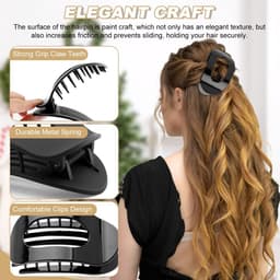 6x Platte Haarspeldjes voor Dames - Sterke Franse Krokodillenklemmen - 10cm — thumbnail 5