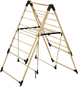 Home Deco Factory Wasrek/droogrek - houtkleur - metaal - 155 x 61 x 99 cm - ophangen — thumbnail 2