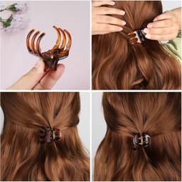 6x Middelgrote Haarclips Set - Stevige Klauwclips voor Dik en Normaal Haar - Zwart & Bruin — thumbnail 3