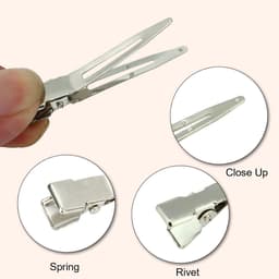 100 Stuks Zilveren Haarspelden 5,5 cm - Kleine Metalen Alligatorclips voor Kappers & Styling — thumbnail 5
