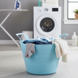 Excellent Houseware Flexibele wasmand - blauw - 30 liter - kunststof - 54 x 37 cm - met handvatten — thumbnail 2