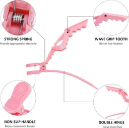 12 Stuks Roze Alligator Haarclips voor Stylen en Knippen — thumbnail 5