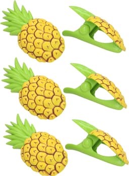Gerimport Handdoekknijpers - 6x - geel - ananas - handdoekklem - kunststof — thumbnail 1