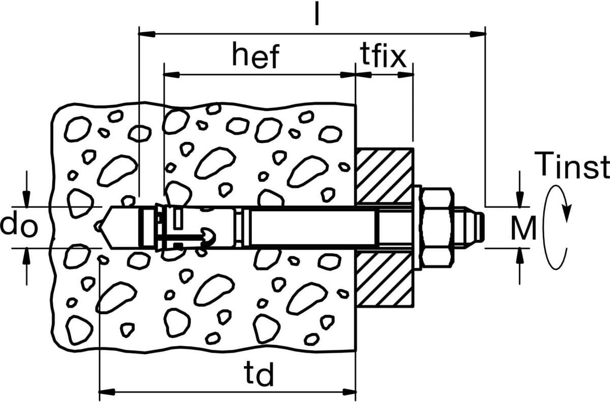 Boutanker Zware Lasten - Verankeringsbout Staalconstructie - Stevig Bevestigen - Hoog Draagvermogen ETA - 12/160 mm - Grijs — afbeelding 1