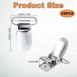 25pcs Silver Suspender Clips - 2.5cm Bed Sheet Clips - Metal Garter Clip Holder voor Mattress Cover - Sofa Cushion — thumbnail 4