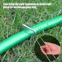 Allecto Plus - U-vormige roestvrijstalen bodemnagels voor bevestiging kunstgras - 50 stuks. Op maat voor netten en weefsels - 3 x 40 x 150 mm. Duurzaam en handig. — thumbnail 2