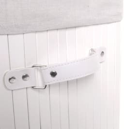 Wasmand MCW-C21, Wasbox Wasbox Wasbox, bamboe 61x43x32cm 70l ~ wit — thumbnail 3