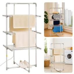 Cheqo® Elektrisch Droogrek - Droogtoren - Wastoren - 21M Droogruimte - Inklapbaar Aluminium - Verwarmd voor Badkamer - Elektrisch Wasrek - Droger — thumbnail 1