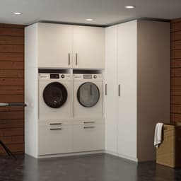 Wasophoogte® Wasmachine Kast Milan - Wasmachine verhoger - Wasmachine ombouw - 700(D)*2030(B)*2350(H) mm - Wit — thumbnail 2