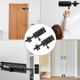 JGS Premium - Voor deurvergrendelingen van 304 roestvrij staal - 2 stuks - zwart - schuifslot voor schuifdeuren - met hangslotgat - 102 cm — thumbnail 3