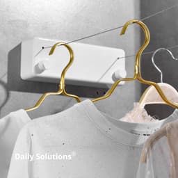 Daily Solutions® Waslijn Uittrekbaar - 2 x 4.2 M - Roldrooglijn - Waslijndraad met stalen kern - Wasdraad voor binnen en buiten - Wasrek - Droogrek — thumbnail 4