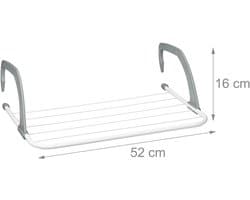 hangdroogrek - 3 m drooglengte - 16 x 52 cm - radiator - balkon - wit