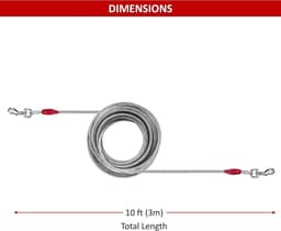 Grondanker hond 3 meter hondenkettingen-buiten hondenbindkabel-zwaar belastbare hondenketting-kamperen vastbinden-riem honden-stalen spiraal hondenspel-120 lbs (alleen kabel 3 meter) Grondanker hond — thumbnail 3