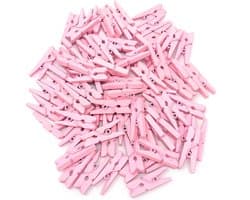 Jumada's - Premium - Roze Kleine houten mini knijpers - 20 STUKS - Roze - Knijpertjes - Fotoknijpers — afbeelding 1