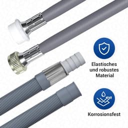 Toevoerslang- en afvoerslangverlenging set voor wasmachine en vaatwasser - 15m afvoerslangverlenging - 2x slangklem - verlengslang voor wasmachine-aansluiting — thumbnail 2
