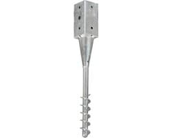 vidaXL - Grondpinnen - 2 - st - 7x7x56 - cm - gegalvaniseerd - staal - zilverkleurig — thumbnail 5