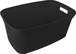 Storage Solutions wasmand - 35 liter - zwart - 54 x 34 x 23 cm - Kunststof - Draagmand — thumbnail 3