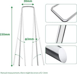 SnelShoppen - Ground Anchors voor Worteldoek, 100 Stuks 15 cm Stalen Anti-Roest Haringen voor Tent, Stabiele Grondankers voor Onkruiddoek, Tuindoek, H — thumbnail 5