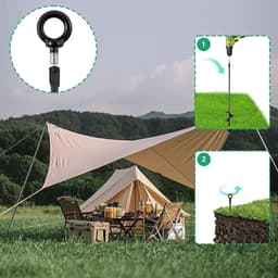 SnelShoppen - Pack van 4 Grondankers 38.5 cm - Trampoline Bevestiging, Swing Ankers, Tent Ankers voor Tuin, Schuur en Awnings - Robuuste RVS Grondanke — thumbnail 3