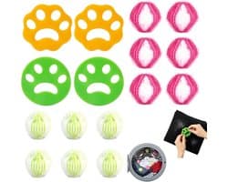 Huisdierhaarverwijderaar wasbal 16 stuks - pluizenbollen voor wasmachine - effectief kattenhaar verwijderen - ShopVlot