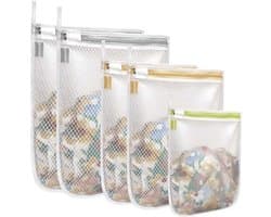Waszakken, Wasmachine-Waszakken, Herbruikbare En Duurzame Mesh-Waszakken Voor Delicate Blouses, Kousen, Ondergoed, Bh's, Lingerie En Babykleding - 5-Delige Set (2L + 2M + S)
