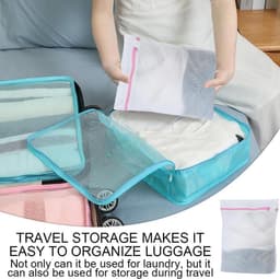 Wasmachine waszakken set van 3, kleine waszakken 25 x 30 cm voor ondergoed, sokken en babykleding met roze rits — thumbnail 4