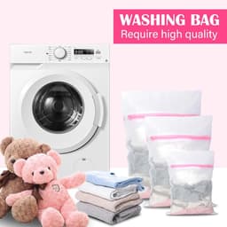 SnelShoppen - Waszakken set van 9 stuks, herbruikbare wasnetten voor de wasmachine, voorkomt vervorming en kreuken, diverse maten voor kleding, schoen — thumbnail 2
