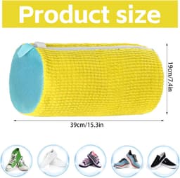 SnelShoppen - Set van 2 Waszakken voor Schoenen - Wasmachine met Rits - Herbruikbaar voor Sportschoenen en Linnen Schoenen - Geel — thumbnail 5