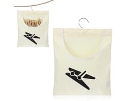 Wasknijperzak - Knijpermand - Was ophangen - Draaibare haak - 355 x 26 cm - Beige