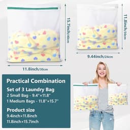 3 stuks waszak, wasnet voor wasmachine, waszak, vuile was, voor reizen, waszak, waszak voor beha, ondergoed, schoenen, babykleding, kussens, pluche dieren, waszak, 3-delige set — thumbnail 2