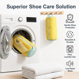 Thijox - 360° Waszak voor Sneakers en Sportschoenen met Verborgen Rits, Duurzaam Polyester, Geel, Set van 2 - Schoenen Waszak voor de Wasmachine — thumbnail 4