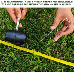 Dailygoods - 30 haringen voor mulchen van 15 cm en set met 30 sluitringen voor bevestiging, U-vorm voor zware toepassingen, tuin van verzinkt staal voor de tuin, drainage, onkruiddoek — thumbnail 3