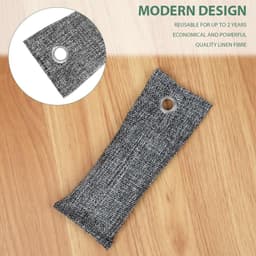 Bamboe Houtskool Zakjes, 12 Stuks, Vochtabsorberende en Geurabsorberende Zakjes voor Schoenen, Kasten, Auto's en Badkamers, 75g — thumbnail 2