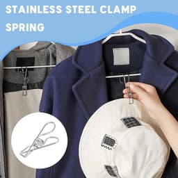 Was Knijpers - Kledinghangers Clips - Kleding Drogen - Roestvrij Staal - 60 Stuks - Zilver — thumbnail 2