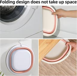Vouwbare Wasmand 9L - Ronde Opvouwbare Emmer voor Camping, Bad en Keuken met Handvatten, Ideaal voor Reis en Multi-Functioneel Gebruik — thumbnail 3