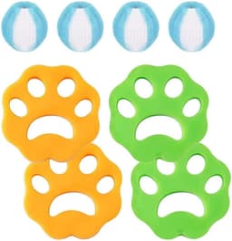 SnelShoppen - Hair Catcher voor Wasmachine, 8 Stuks, Herbruikbaar, 4 x Anti-Haar Ballen en 4 x Wasballen, Verwijdert Dierhaar van Honden en Katten, Vo — thumbnail 1