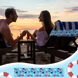 SnelShoppen - Pack van 8 Strandstoel Handdoek Clips - Elastische Handdoekhouders voor Zonnebedden - Winddichte Touwtjes voor Pool, Zomer - Regenboog S — thumbnail 2