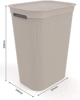 KIRA® Wasmand Curver - Wasmand -Wasverzamelbak - Antraciet - 43cm x 34cm x 53cm — thumbnail 5