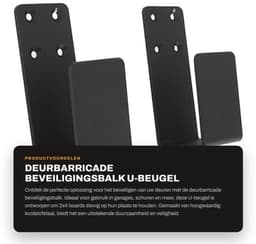 Deurbarricade Set van 2 - U-beugel Houder - Koolstofstaal - Eenvoudige Installatie - Voor Garage/Barn - Versterkt Deurbeveiliging - Deurbeschermer — thumbnail 1
