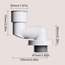 Afvoerpijp Geurverhinderaar - Geurblokker Badkamer - Nare Luchtjes Bestrijden - Automatische Barrière - Universeel 50/70mm - Wit — thumbnail 2